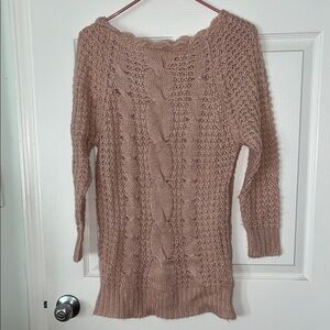 Women's Cable Knit Sweater - Tan